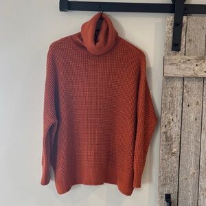 Vero Moda Drop Shoulder Cowl Neck Rust Orange Knit Sweater size medium